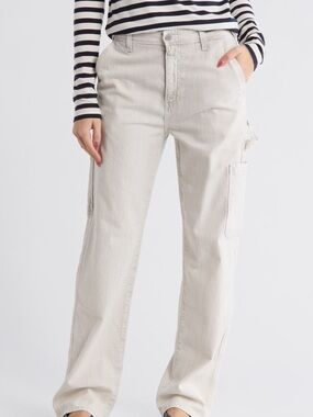 Ag Adriano Goldschmied high waist Carpenter Jeans stripe 26 relaxed straight